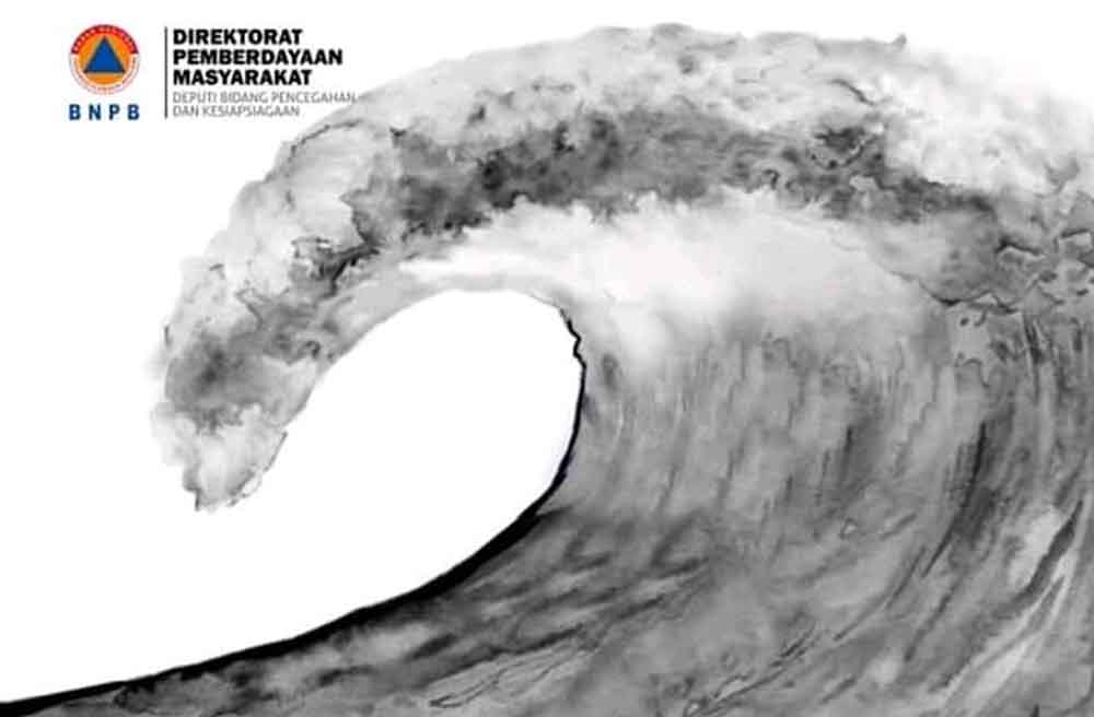 ilustrasi tsunami dari BNPB