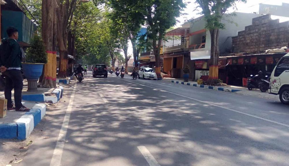 Lokasi penjambretan di dekat pertigaan Jalan Pahlawan, Mojosari