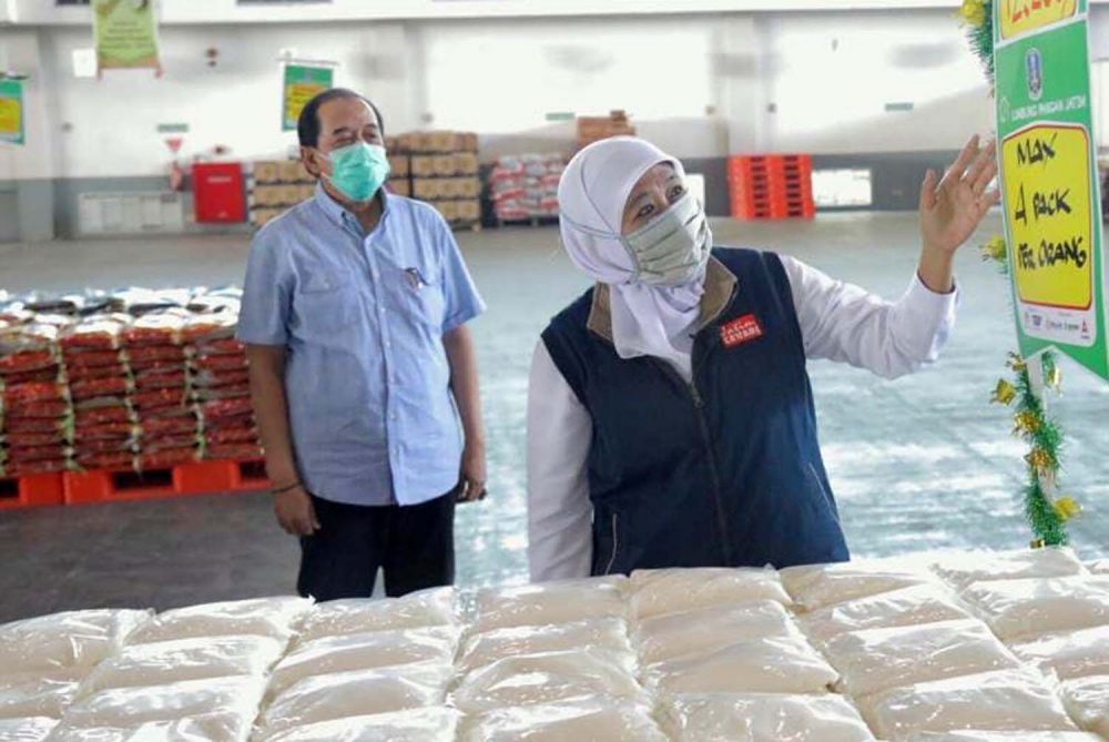 Gubernur Jawa Timur Khofifah Indar Parawansa di Lumbung Pangan Jatim