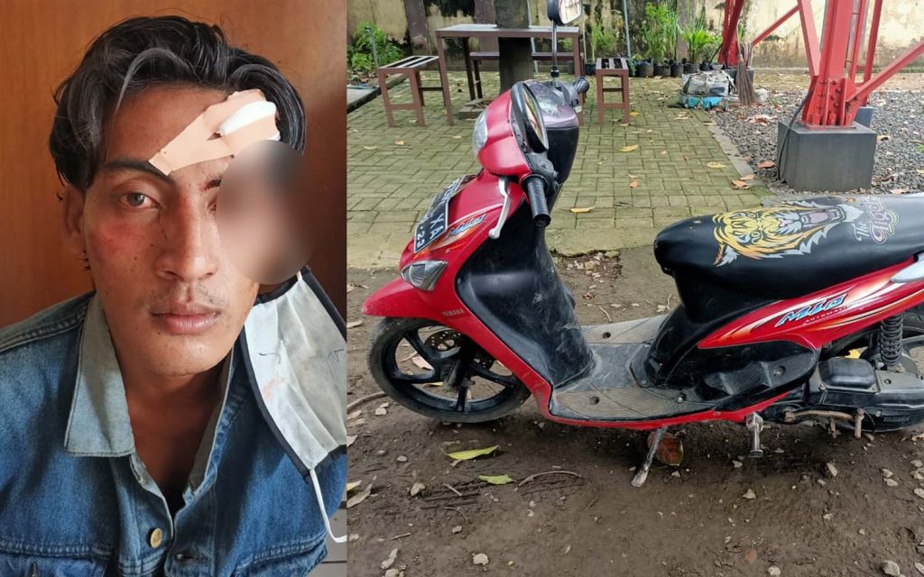Kolase pencuri dan motor yang dicurinya di Pasuruan