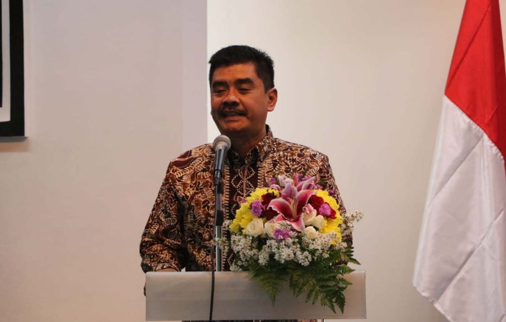 Mujiaman saat menghadiri konsolidasi 8 parpol pengusung