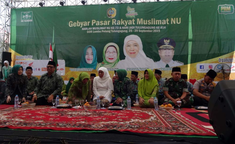 Peringatan Hari Ulang Tahun Muslimat NU ke-73, di Halaman GOR Lembu Peteng, Kabupaten Tulungagung, Minggu (29/9/2019)
