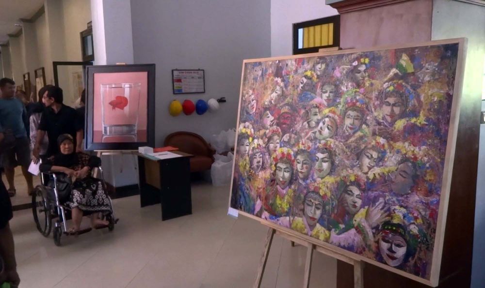 Salah satu karya perupa yang dipamerkan di RSUD Dr Iskak Tulungagung