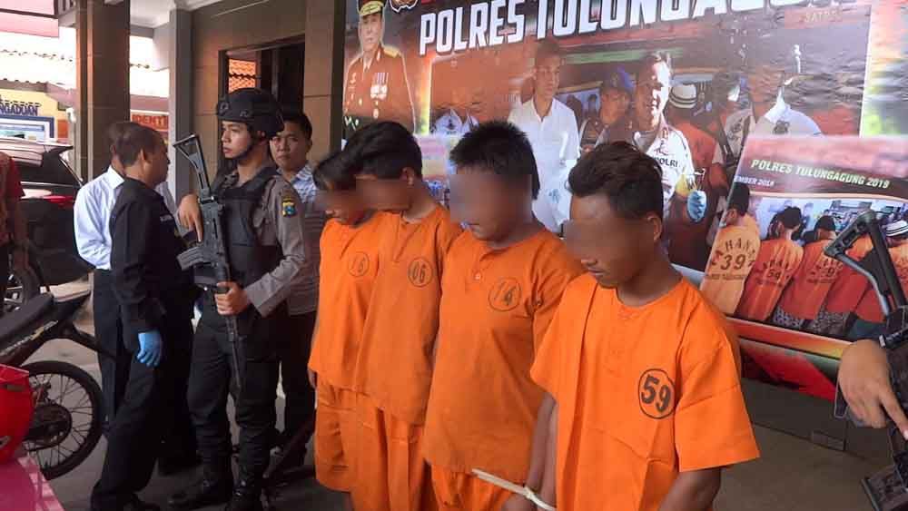 Empat remaja diamankan Polres Tulungagung