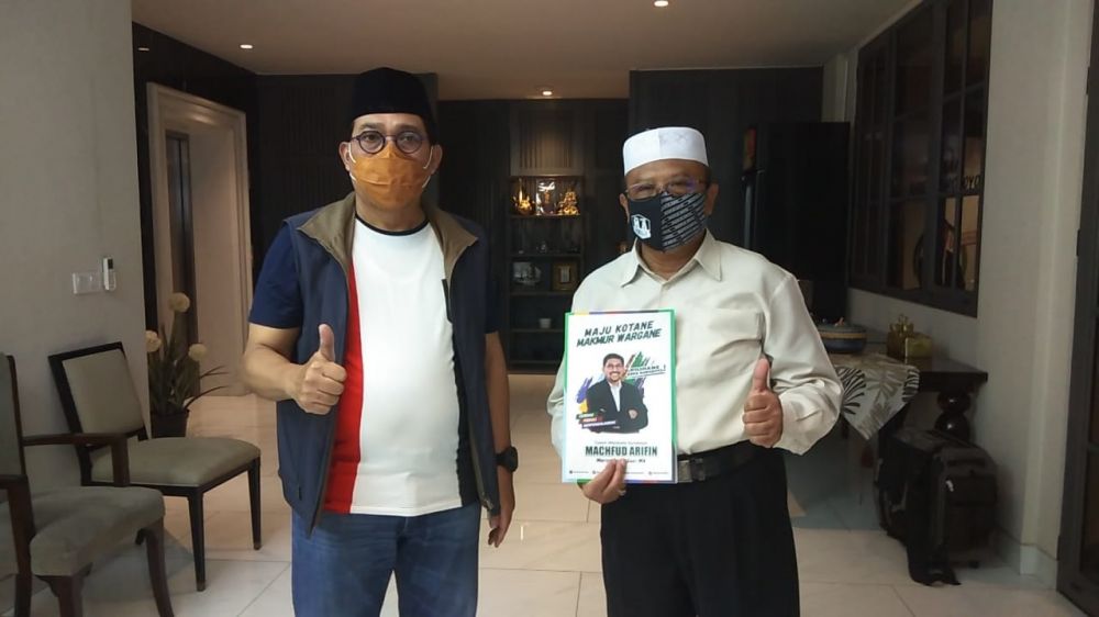 Calon Wali Kota Surabaya Mahfud Arifin dan Ketua Umum Ikatan Keturunan Sagipoddin (IKSA), Abdul Wahid Zain