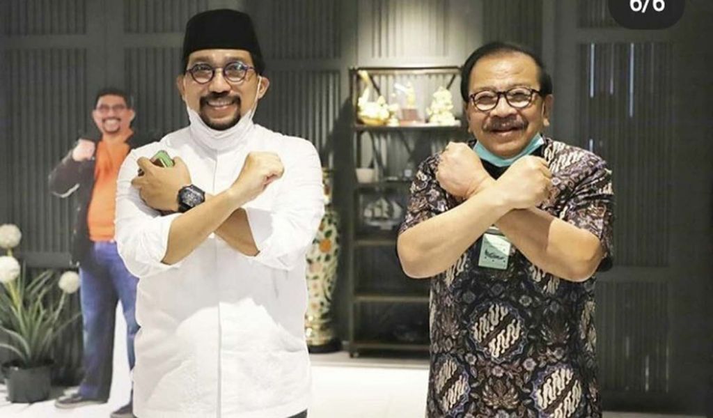 Calon Wali Kota Surabaya Machfud Arifin dan mantan Gubernur Jatim Soekarwo (Foto: Dok. jatimnow.com)