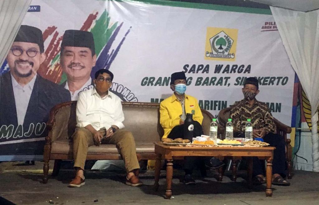 Calon Wali Kota Machfud Arifin menyapa warga Granting Barat, Simokerto, Surabaya 