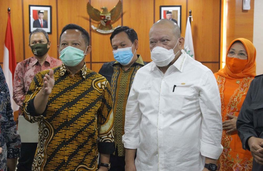 Mendagri Muhammad Tito Karnavian dan Ketua DPD RI AA LaNyalla Mahmud Mattaliti