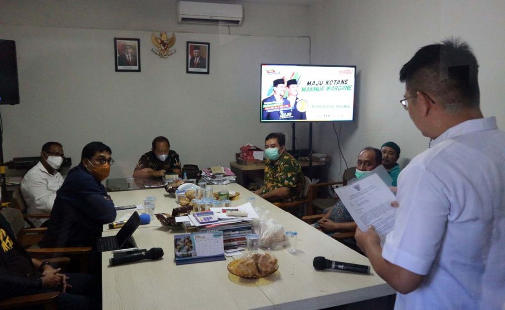Para pendeta PGI Surabaya saat bersilaturahmi bersama Cawali Machfud Arifin