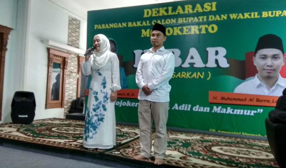 Istri MKP Maju Pilbup Mojokerto 2020 Gandeng Putra Kiai Asep