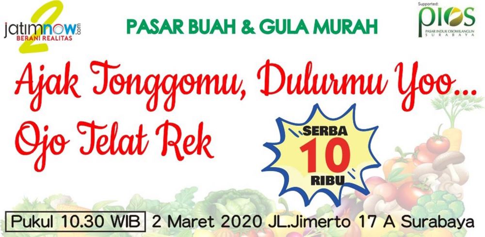 Banner digital event pasar buah dan gula murah