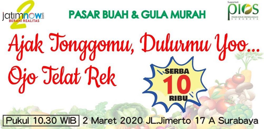 Banner digital event pasar buah dan gula murah