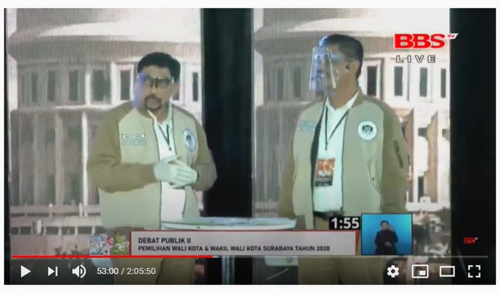 Paslon Machfud Arifin (MA)-Mujiaman dalam debat kedua Pilwali Surabaya 2020