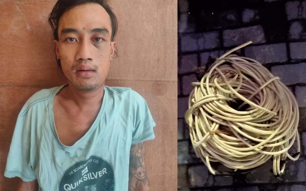 Tampang pelaku dan kabel di Jembatan Suroboyo yang dicuri