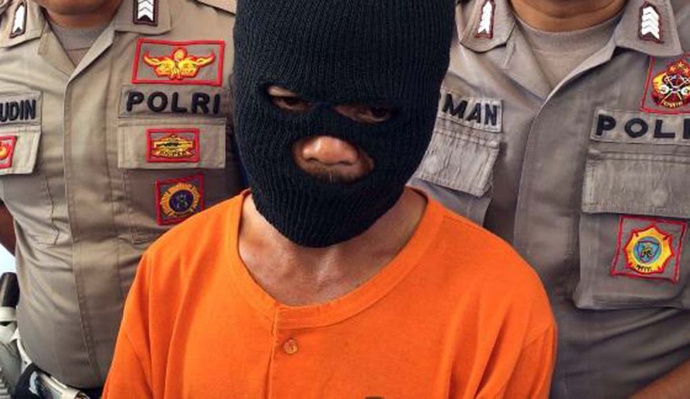 Suwondo, pencuri motor yang menangis saat ditanya penyidik di Mapolres Blitar