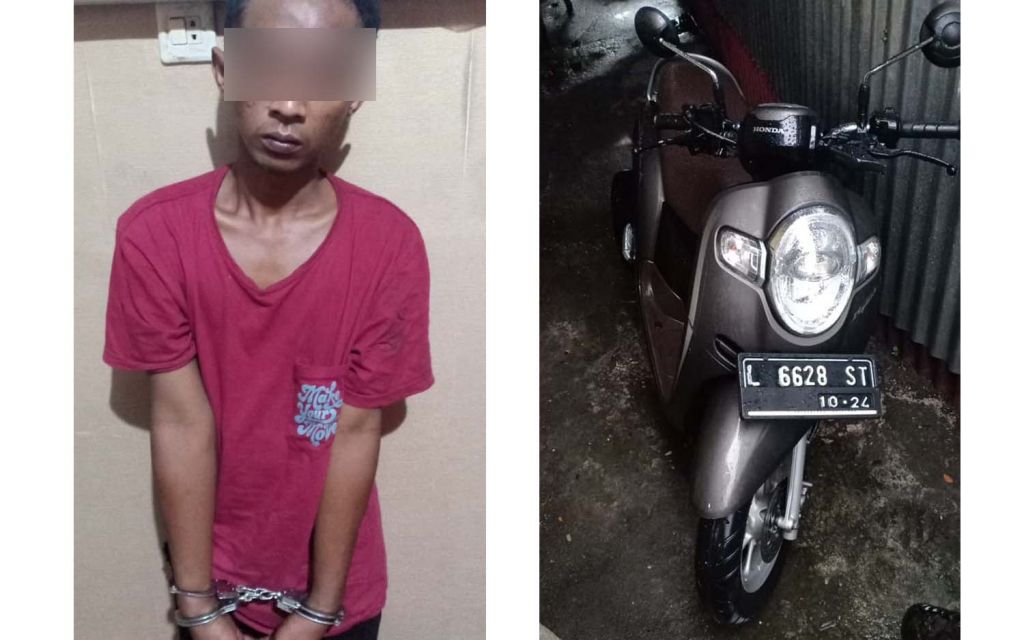 Kolase pelaku dan motor yang dicuri