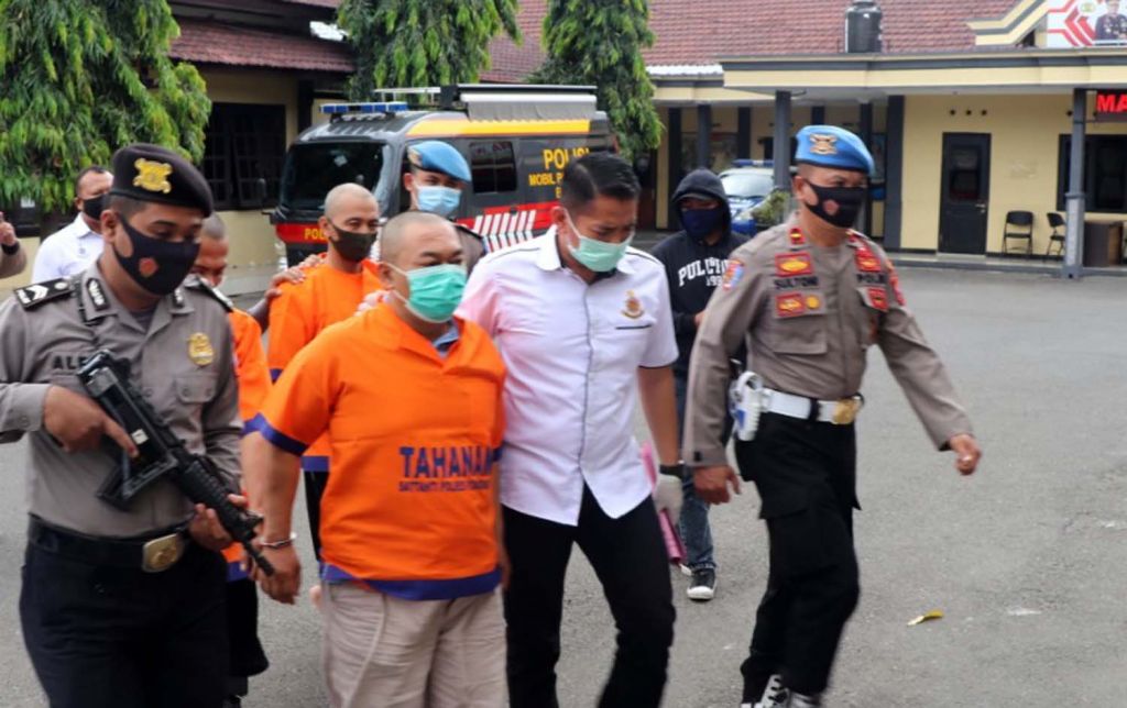 Tersangka digiring di Mapolres Ponorogo