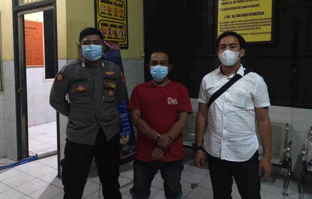 Pelaku diamankan di Mapolrestabes Surabaya