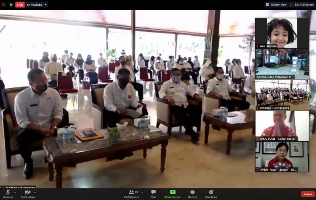 Advokasi dan pelantikan pengurus APSAI Tulungagung secara daring