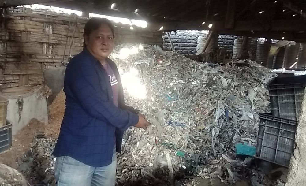 Mulyono, salah satu pengusaha tahu di Desa Tropodo, Kecamatan Krian, Kabupaten Sidoarjo