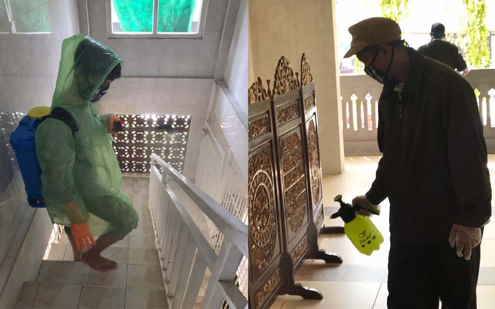 Aksi Penyemprotan Disinfektan Gerakan Masyarakat Mandiri Cegah Corona