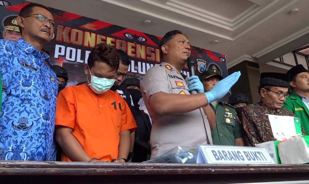 Kapolres Tulungagung AKBP Eva Guna Pandia membeberkan pelaku penyerangan Banser