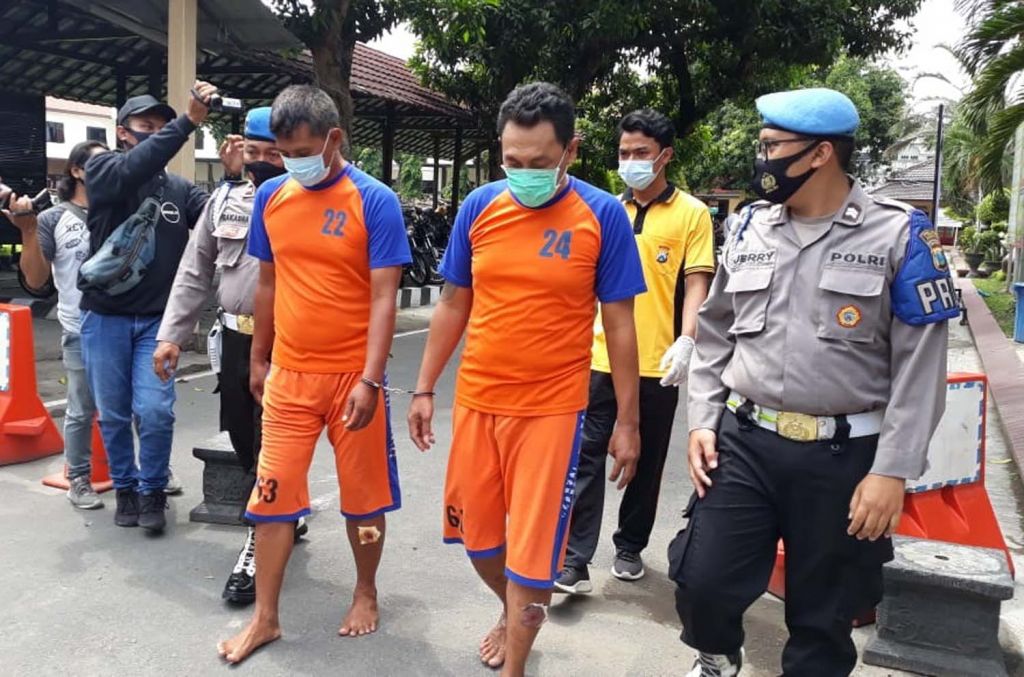 Dua perampok nasabah bank diamankan di Mapolres Jombang