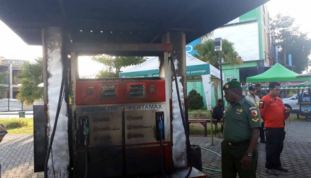 SPBU mini di Jalan Sultan Agung, Ponorogo terbakar 