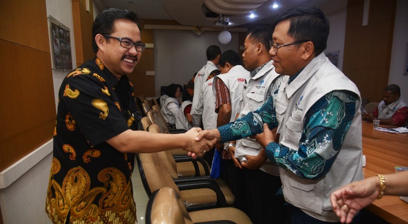 Kepala Dinas Pendidikan (Dispendik) Kota Surabaya Ikhsan saat menerima para kepala sekolah yang akan belajar di Surabaya/Foto: istimewa 