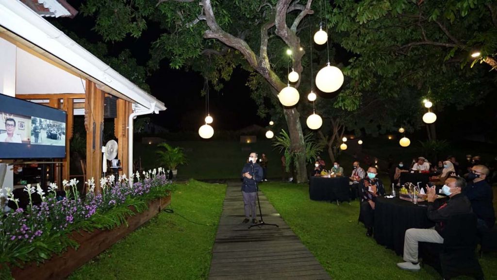 Menparekraf Wishnutama menyampaikan pesan secara virtual