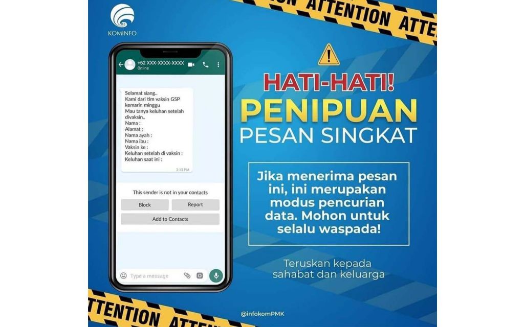 Hati-hati bila menerima pesan singkat seperti ini