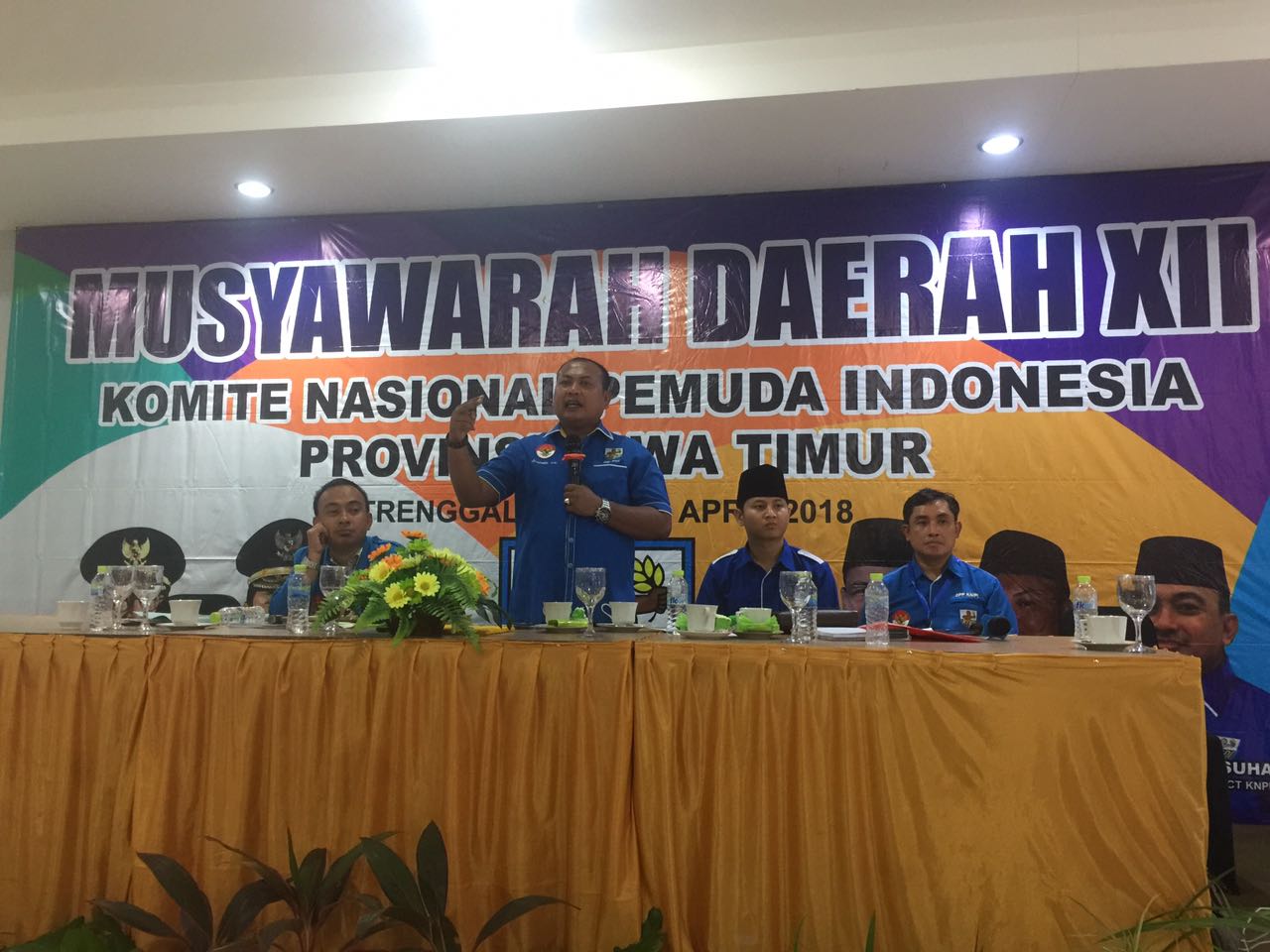 Plt Bupati Trenggalek Mochammad Nur Arifin, terpilih secara aklamasi menjadi Ketua KNPI Jatim periode 2018-2021.