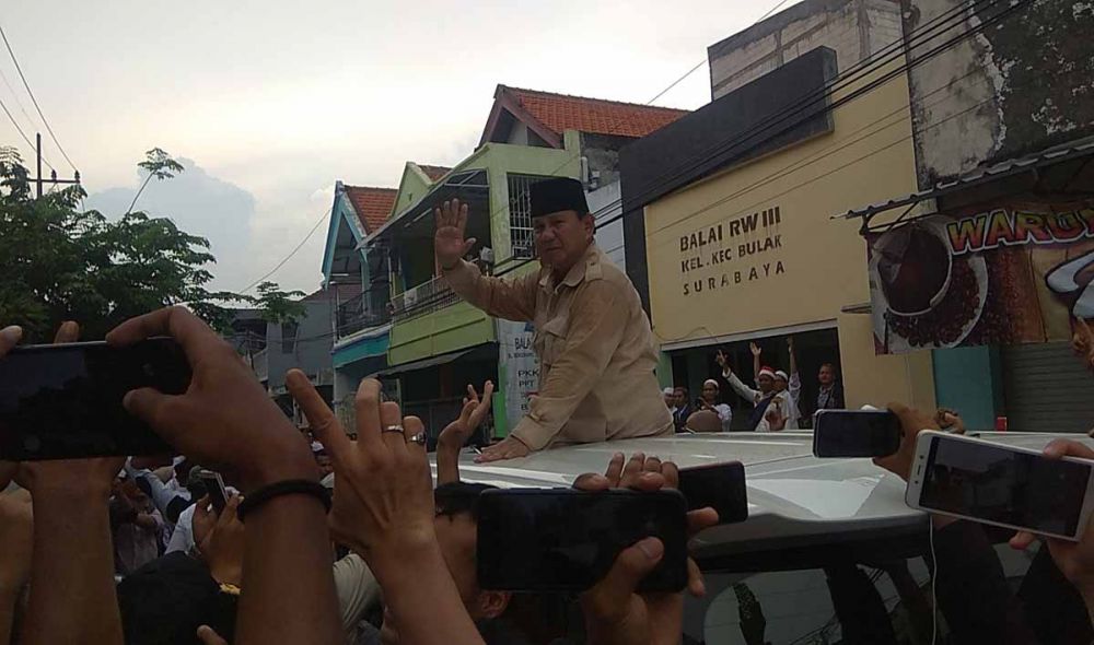Di Surabaya, Prabowo Minta Wartawan Merekam Pidatonya