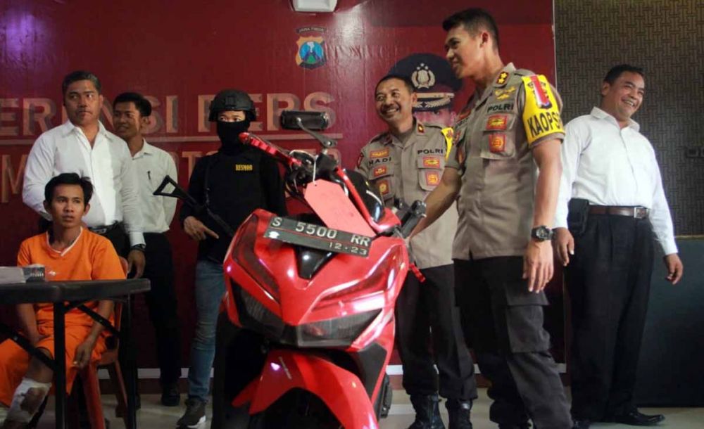 Angga, jambret yang ditembak Polres Mojokerto Kota ternyata baru keluar penjara tahun 2018 lalu