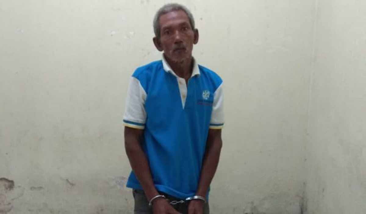 Paimin, pelaku percobaan pembunuhan diamankan di Polsek Paron, Ngawi