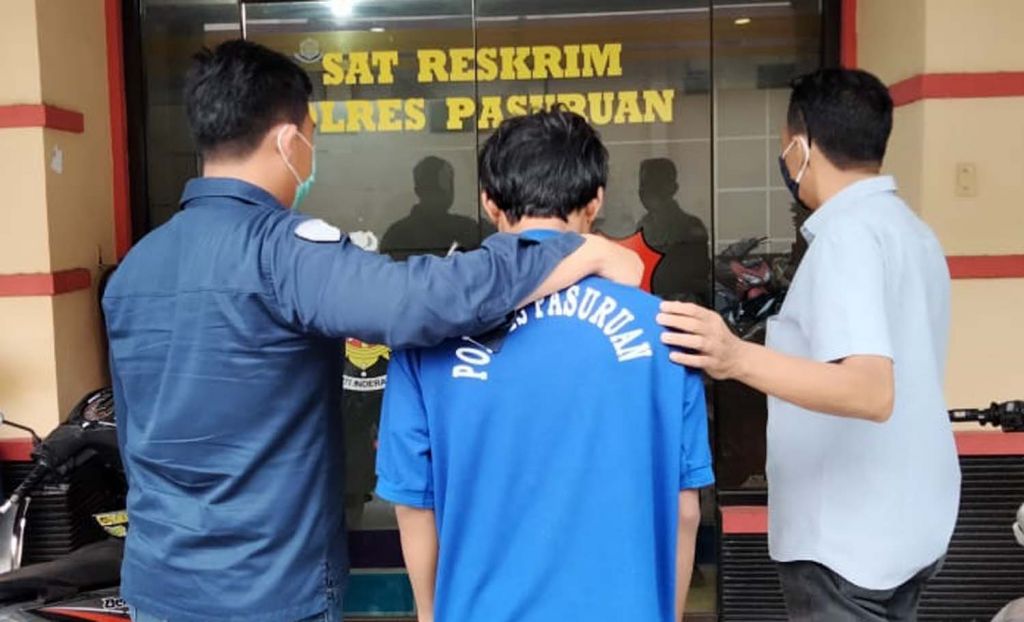 Salah satu pelaku pencabulan terhadap siswi SMK diamankan di Polres Pasuruan