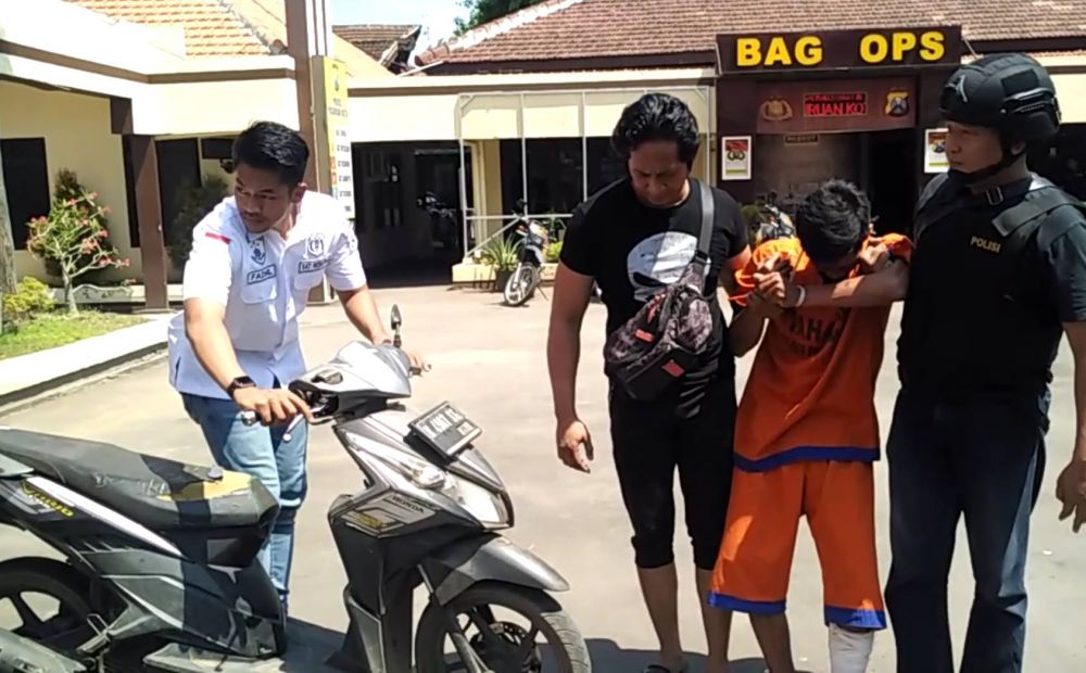 Pelaku begal motor ditembak kakjnya oleh Tim Resmob Polres Pasuruan Kota