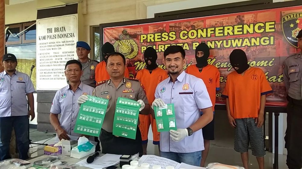 61 pakjet sabu dan ribuan pil trex diungkap Polresta Banyuwangi