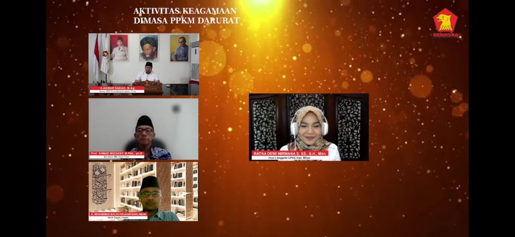 Kamisan Gerindra Jatim mengangkat tema 'Aktivitas Keagamaan di Masa PPKM Darurat'