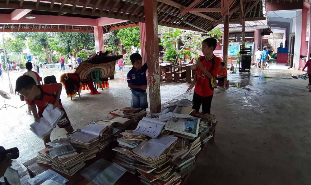 Salah satu sekolah yang rusak akibat banjir di Kabupaten Madiun