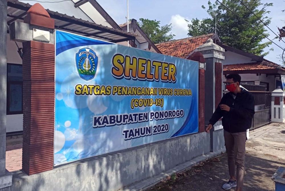 Gedung bekas perpustakaan, Jalan Trunojoyo, Kelurahan Tambakbayan, Kecamatan Ponorogo jadi shelter pasien Covid-19