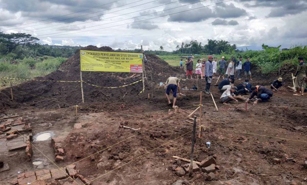Bangunan kuno yang ditemukan di proyek Tol Malang-Pandaan