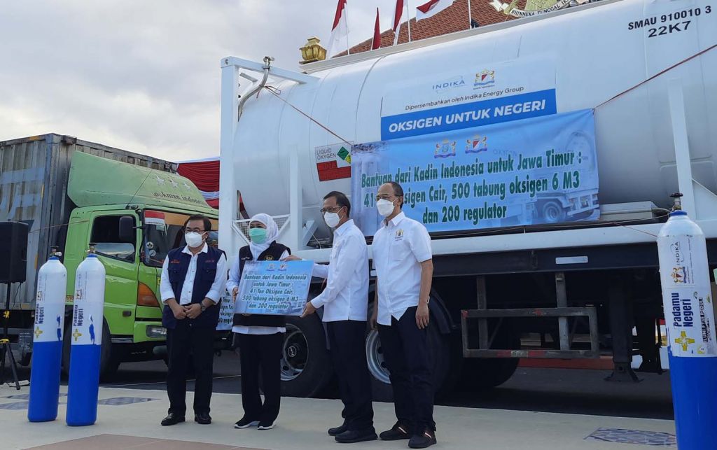 Kadin Indonesia Sumbangkan 41 Ton Oksigen hingga 500 Tabung untuk Warga Jatim