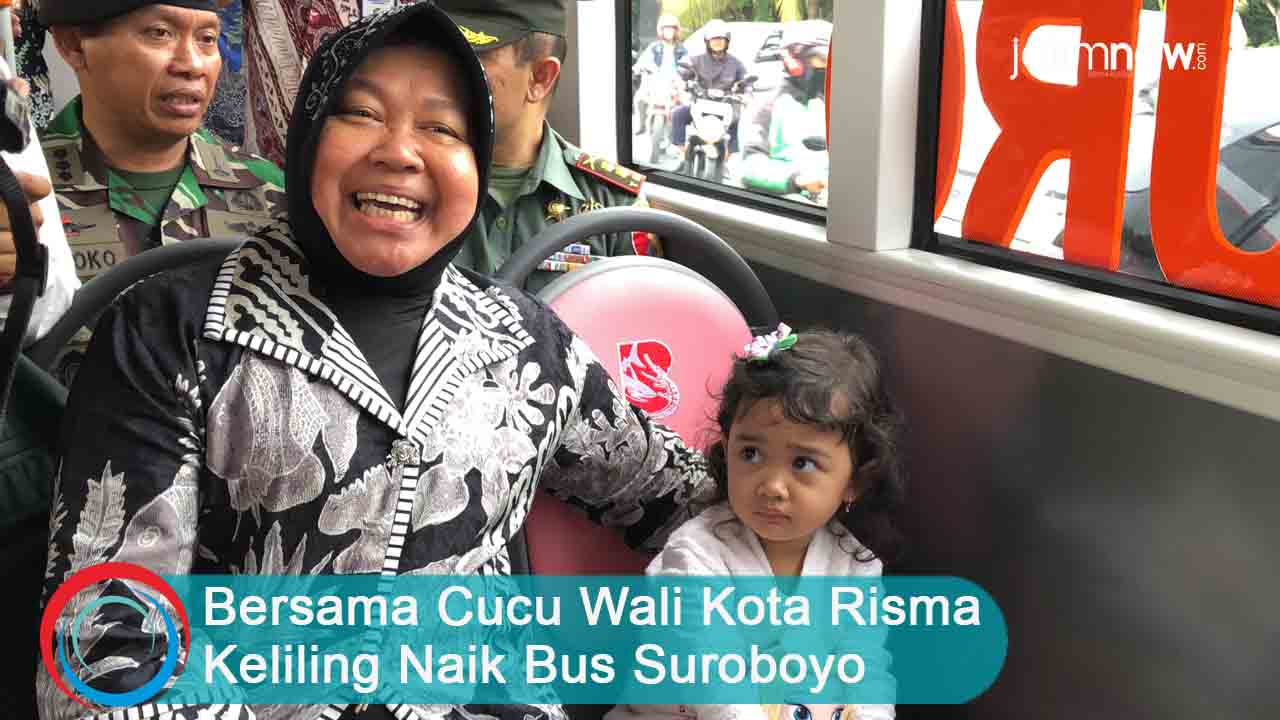 Video: Wali Kota Risma Bersama Cucu Keliling Naik Bus Suroboyo