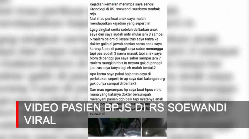 Video: Video Pasien BPJS RS Soewandi Viral