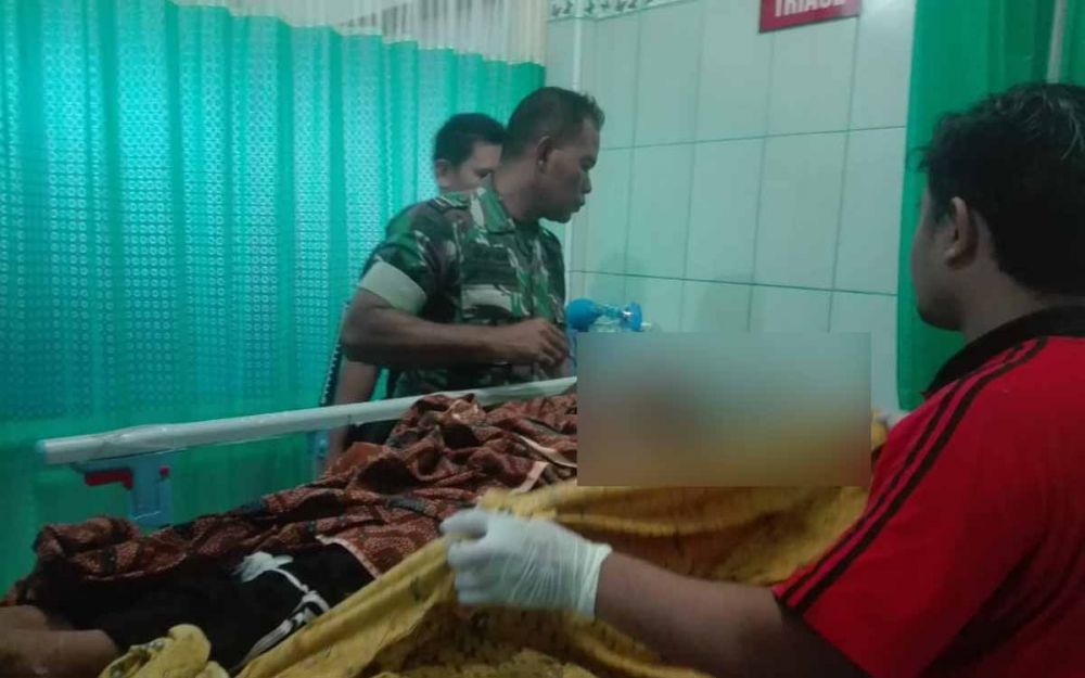Jasad Suradji, warga di Ngawi yang tewas saat setelah memasang bendera partai