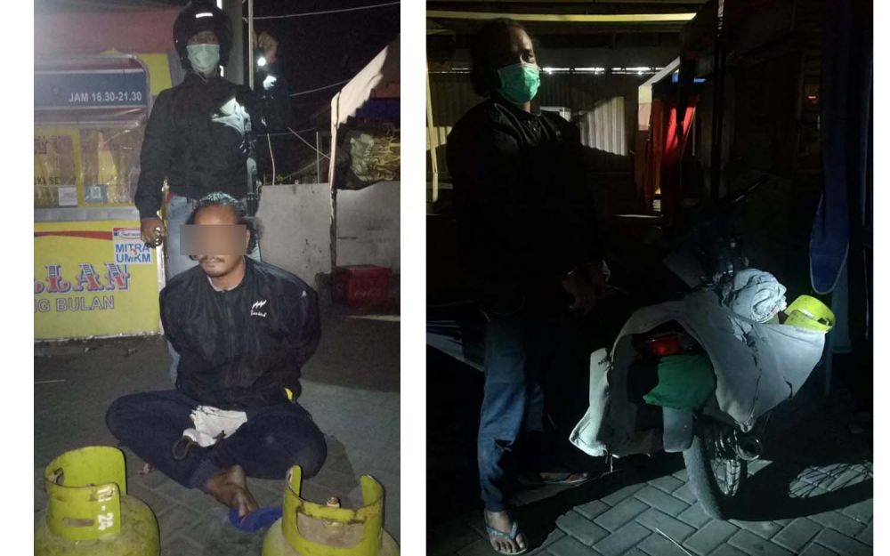 Kolase pencuri spesialis lapak PKL saat tertangkap tangan Tim Unit Reskrim Polsek Sukolilo, Surabaya