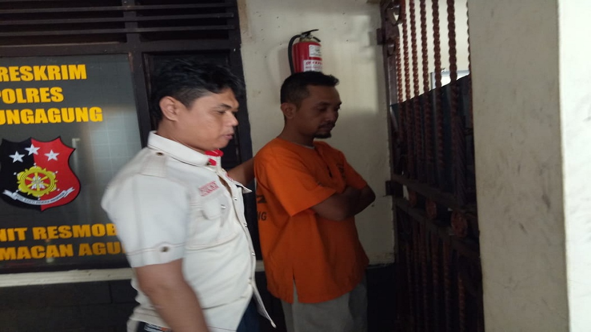 Pencuri giro, Danang Adi (29) saat ditangkap Polres Tulungagung/Bramanta Pamungkas