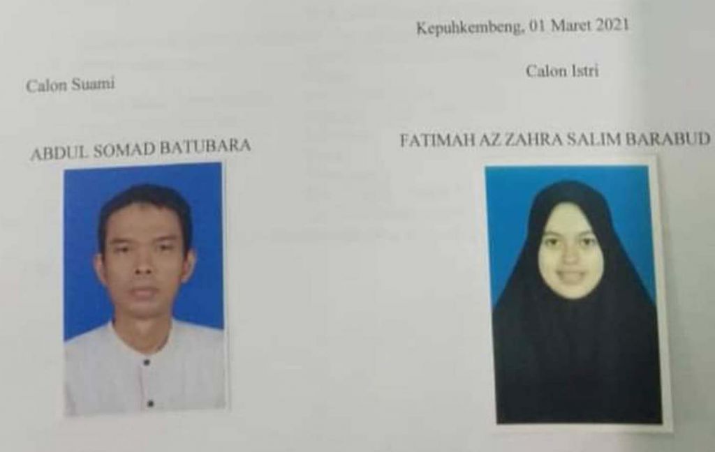 Tangkapan layar formulir persetujuan calon pengantin (Foto: Istimewa)