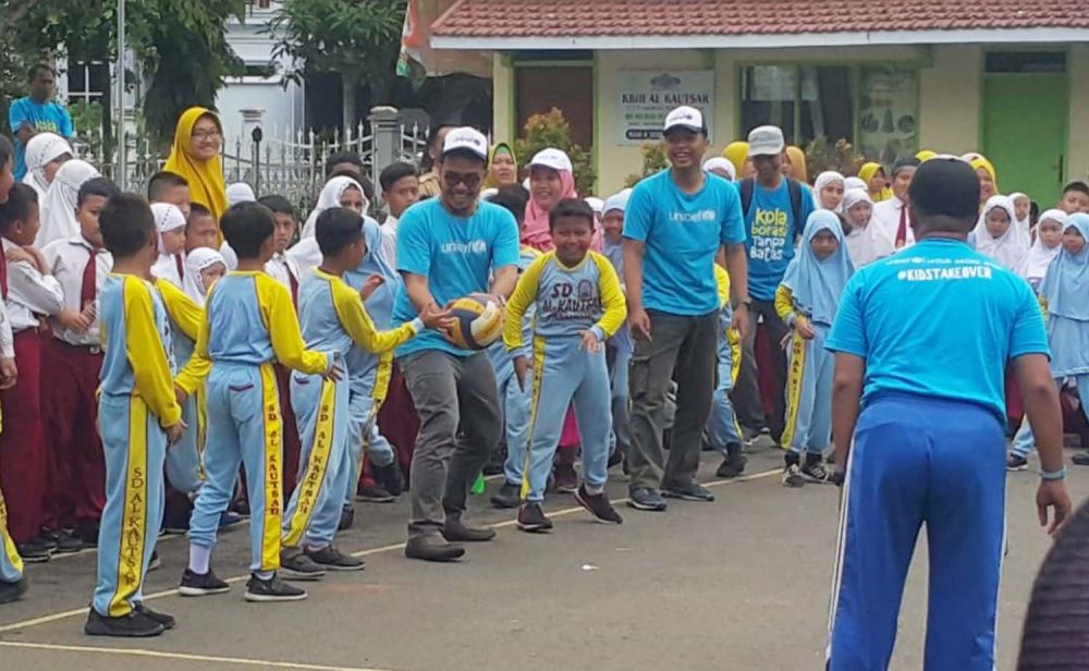 UNICEF Wilayah Jawa saat mengunjungi SD Al Kautsar Kelurahan Bugul, Kecamatan Bugul Kidul, Kota Pasuruan 